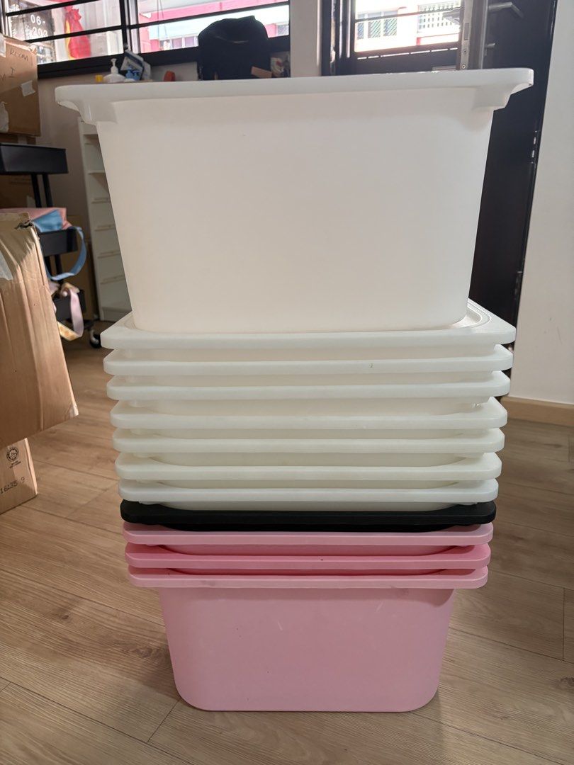 IKEA Trofast Stackable Storage Bins with Lids450889340851343360