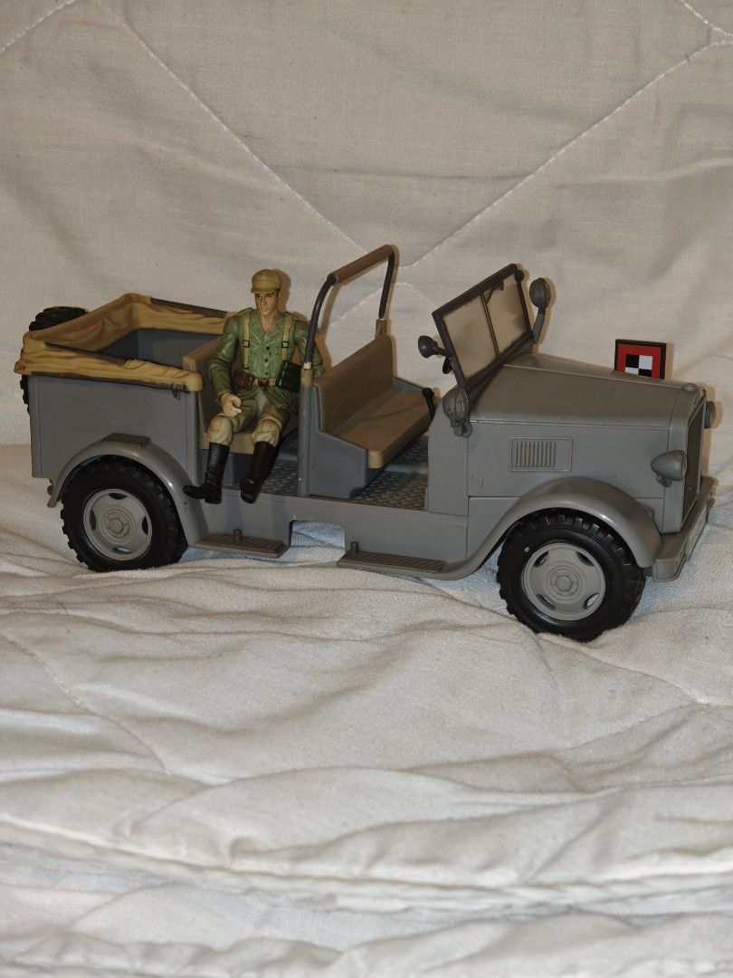 Indiana Jones German car (Category: Vehicle & Diecast Models) located in Baguio. Submitted by shellcollector (Listing ID 1437271084, Image 3). Description: Indiana Jones Raiders of the Lost Ark German Troop Car Released by Hasbro 1:18 scale With 1 articulated figure 1200 Pesos Baguio shipping.