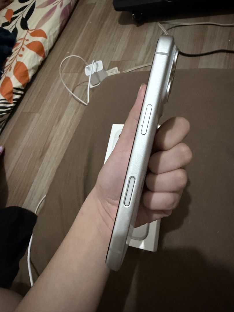 Iphone 17 Pro Silver (256 GB) (Category: iPhone 17 Series) located in Quezon City. Submitted by loveeedbyrl (Listing ID 1437226817, Image 3). Description: Iphone 17 pro SILVER (256 GB) Bought from power mac No dents & scratches (see pics) Warranty until 02/07/2027 Always used with case + screen protector February 2026 first use 100% battery health 130 cycle count Lady owned Complete inclusions: Box (same imei) Original cord No to lawballers pls! 