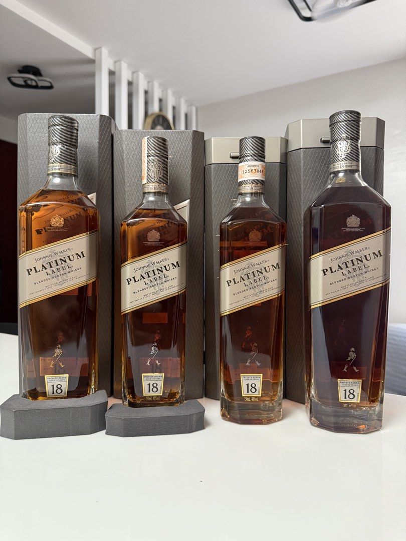 Johnnie Walker Set for Serious Collection (Category: Beverages) located in Manila. Submitted by rigorbarbe71932 (Listing ID 1437386879, Image 3). Description: Johnnie Walker set (5)Green label -35.5k 2-Pure Malt 15yo 1L 1-Green Island 1L 2-old and new deisgn 15yo 75cl (5)Gold Label -45k 3- 18yr 75cl 1- 15yo 75cl 1- old design 75cl (4)Platinum -32k 1- Casket 1L 1- Casket 75cl 1- Top open 1L 1- Top open 75cl (5)Origin & 200th Anniversary -28k 1- Hi