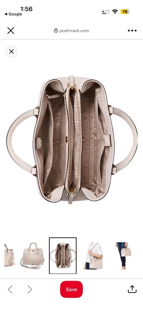 Kate Spade New York Laurel Way (Category: Luxury Bags & Wallets) located in Quezon City. Submitted by prelovedbyaisc (Listing ID 1437263660, Image 3). Description: - Kate Spade handbag - Light pink color - Top handle and detachable shoulder strap - Rectangular shape - Gold-tone logo - Made of leather - Multiple interior compartments - bought in Las Vegas Outlet.