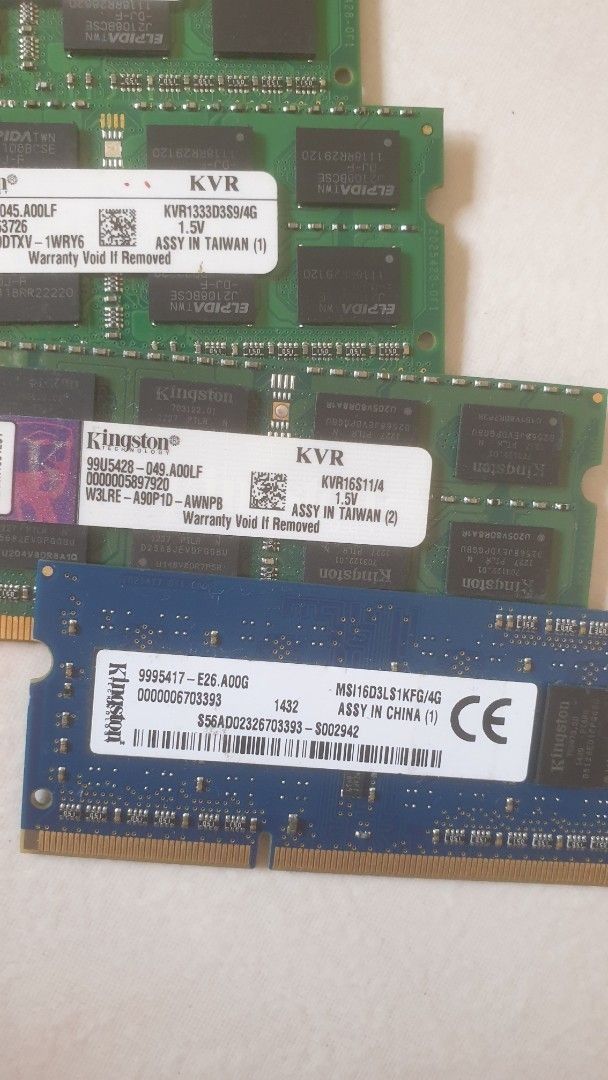 4X 4GB Kingston KVR DDR3 RAM Modules451205463540377600