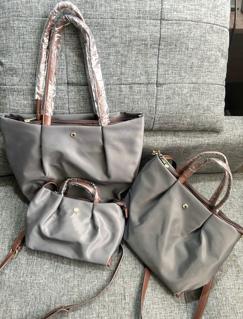 Legato Largo Nylon SALE SET (Category: Tote Bags) located in Bulacan. Submitted by mykakarizza (Listing ID 1437393891, Image 2). Description: NEW STOCKS ARRIVED ✨✨ Legato Largo Nylon (BEST SELLER) Large ~ ₱930 Medium ~ ₱850 Small ~ ₱800 SET ~ ₱2400.