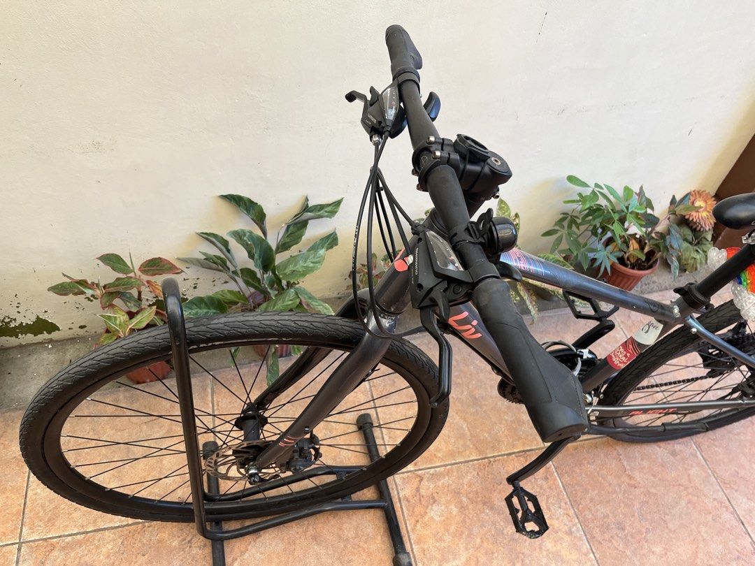 Liv Alight 2 City Disc Bicycle (Category: Bicycles) located in Quezon City. Submitted by casa_buen (Listing ID 1437306759, Image 2). Description: - Liv Alight 2 City Disc bicycle - Sleek gray frame with pink accents - Shimano 7-speed shifters, new set from overhaul - Disc brakes for reliable stopping - Comfortable seat - Well-maintained condition, tuned up at least thrice a year - Low mileage, around 150k - Perfect for city riding See https://www