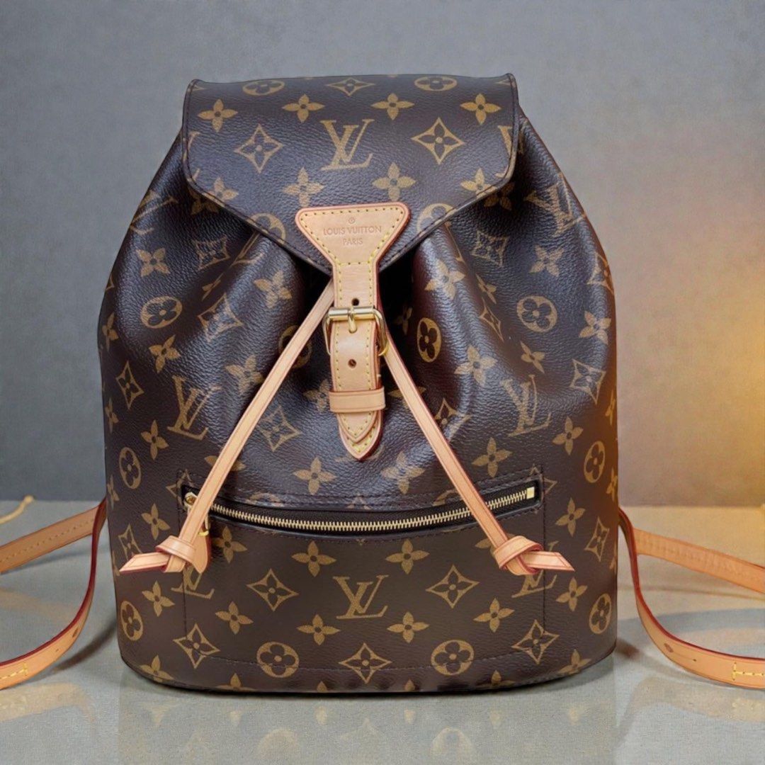 Louis Vuitton LV Montsouris NM Monogram Backpack (Category: Luxury Bags & Wallets) located in Paranaque City. Submitted by sugahmomma (Listing ID 1132480960, Image 1). Description: Louis Vuitton Monogram Monstouris NM SKU M43431 ✨Authentic and Genuine, RARE limited edition piece, Sold out and discontinued From my personal collection ✨9.5/10 Gently worn. Perfect corners, glazing and structure. Interior is very clean. Light patina on vachetta leath