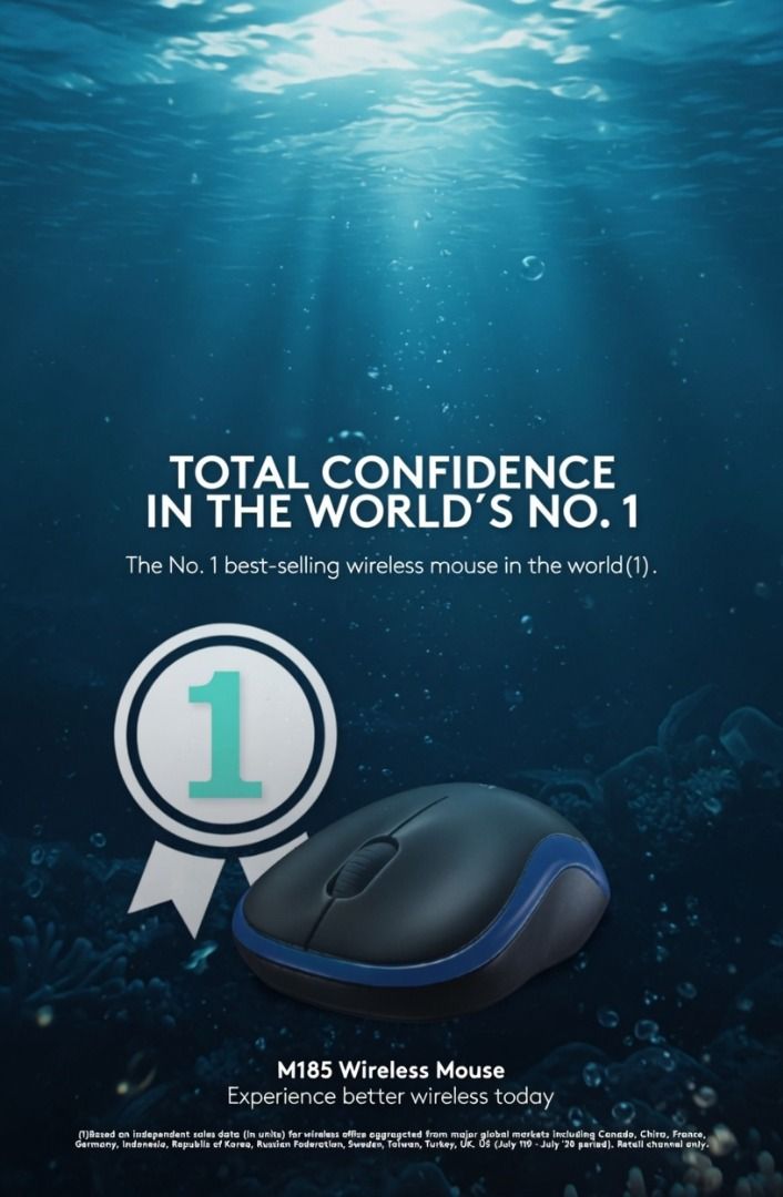 M185 Wireless Mouse 2.4GHz with USB Mini Receiver