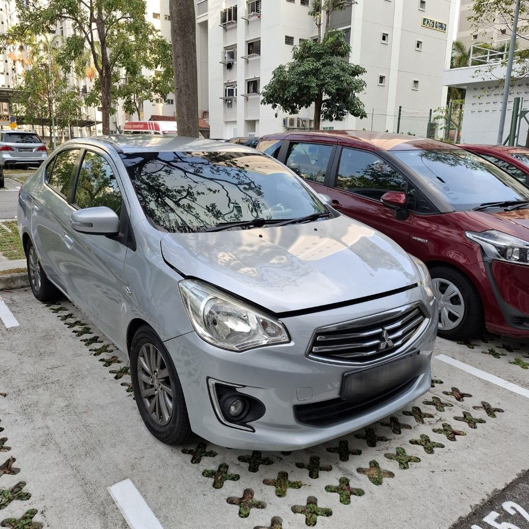 Mitsubishi Attrage 1.2 CVT Modern (A) (Category: Used Cars) located in Singapore. Submitted by s1162525h (Listing ID 1437217271, Image 2). Description: 2nd owner. Low mileage. Malay owner. Repair and service records. Tip top condition.
