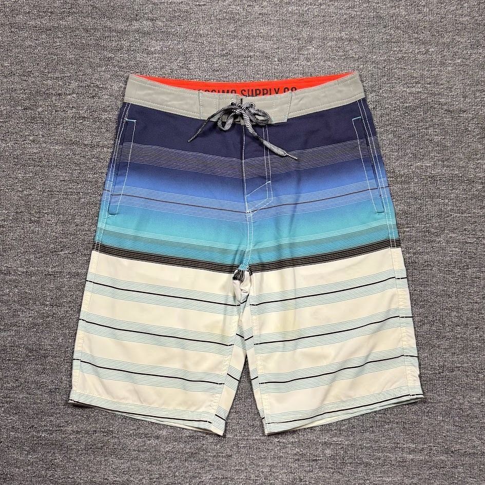 Mossimo Men's Gradient Striped Board Shorts (Category: Shorts) located in Daraga. Submitted by stylefitapparelph (Listing ID 1437366255, Image 1). Description: ✨Mossimo Men's Gradient Striped Board Shorts • SKU: 0094 • Condition: 9.8/10, authentic • Size on tag: Small • Waistline: 28–30” • Length: 21” • Leg Opening: 10” 💰 Bundle discounts available 📩 Message us for inquiries.