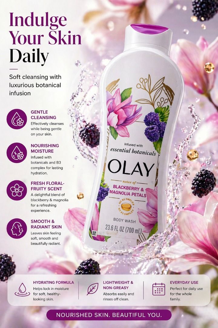 Olay botanicals (Category: Bath) located in Mati. Submitted by surkayconsumergoodstraiding (Listing ID 1437263698, Image 1). Description: Olay Botanicals Blackberry and Magnolia Petals.🌸🪻🫐 Imported from Chicago USA.🇺🇸🇺🇸.