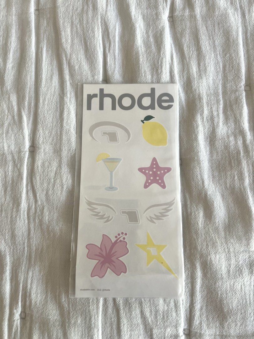 [ONHAND] Rhode - Tini Summer Tattoos (Category: Art & Prints) located in Cebu City. Submitted by angel.energyph2 (Listing ID 1437323787, Image 1). Description: 🏷️ ₱250 - Brand New - Limited Edition - Temporary tattoo sheet .