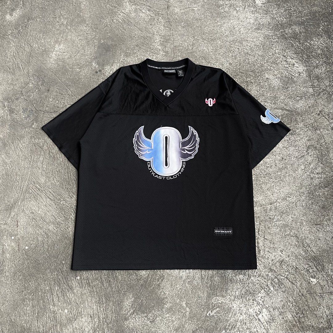 Outkast Football Jersey (Category: Activewear) located in Quezon City. Submitted by ykgdrip (Listing ID 1437210585, Image 1). Description: Excellent Condition Color rate: 10/10 Complete tags (authentic) Size: XL TO XXL issue: none 26 Width 31.5 Length .