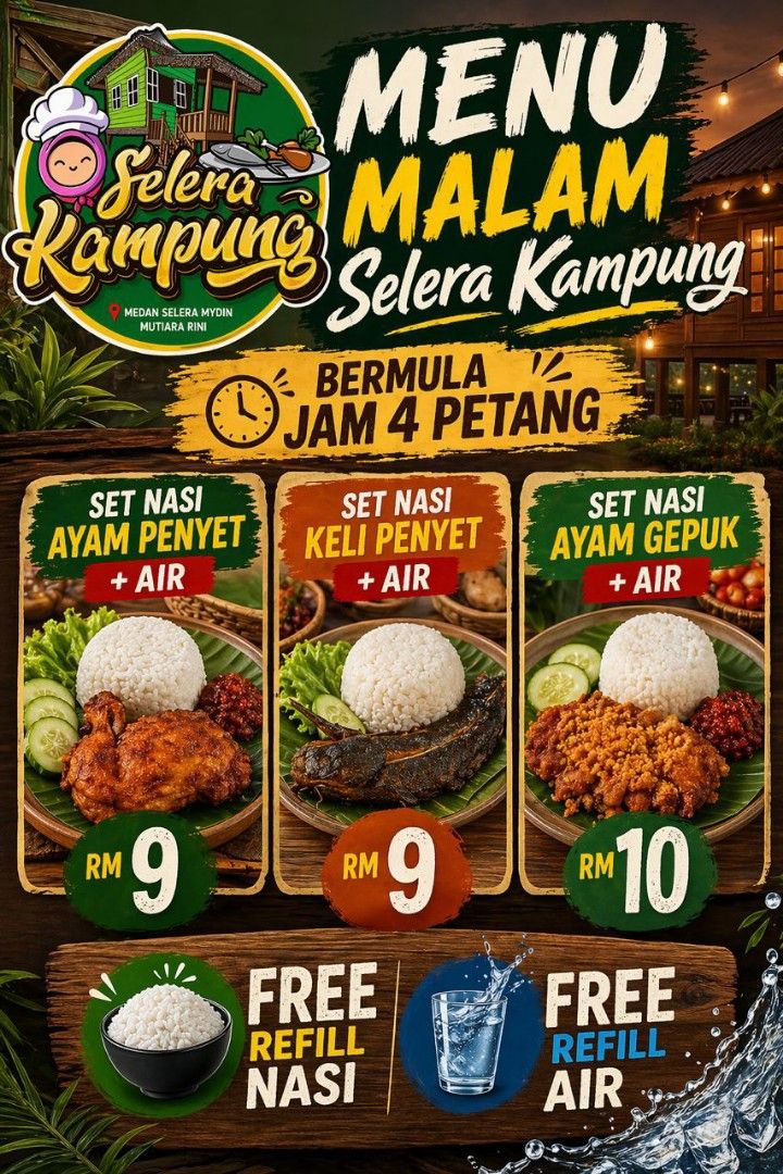 Selera Kampung Menu - Nasi Ayam Penyet, Keli Penyet, Gepuk, Hobbies ...