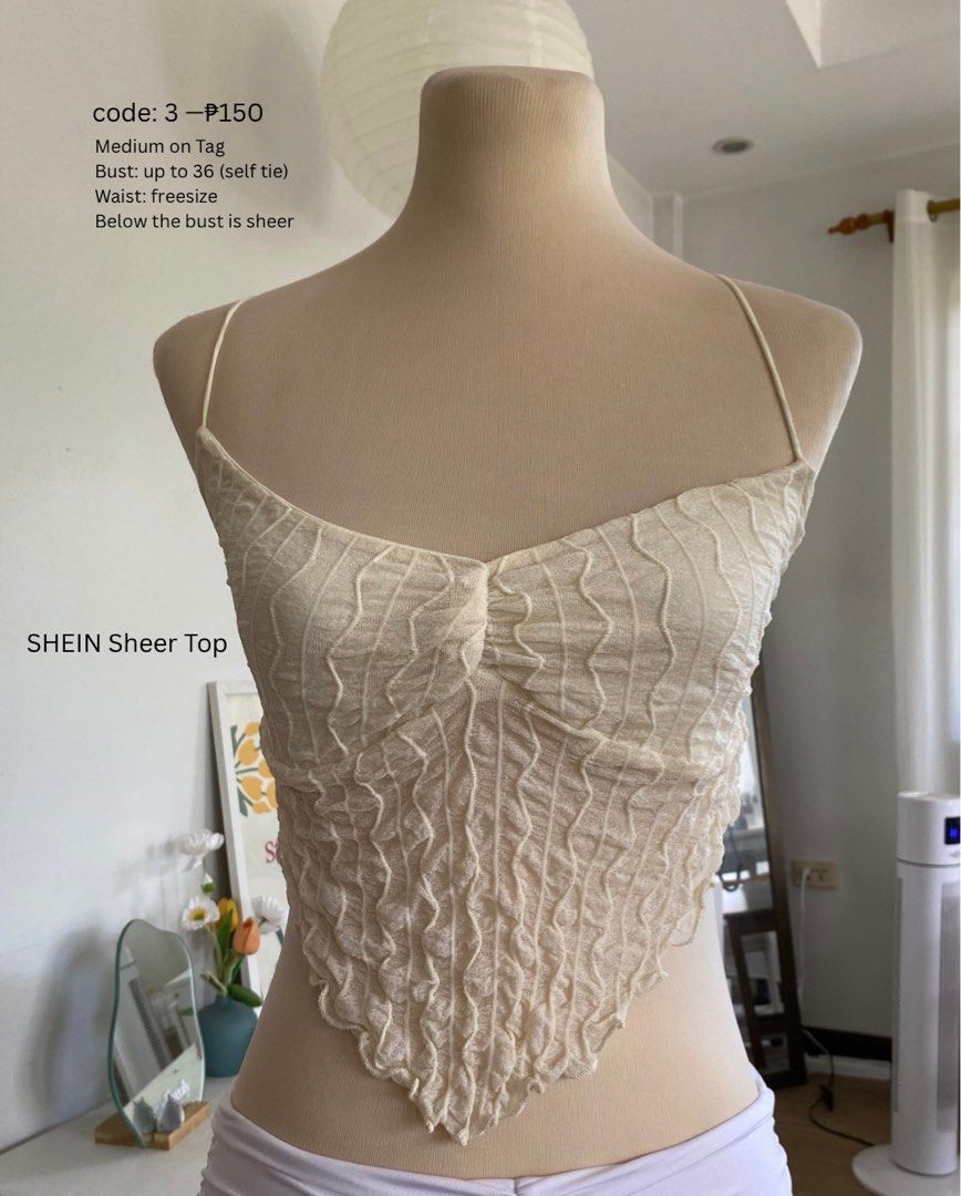 Sheer Top Backless (Category: Sleeveless) located in Quezon City. Submitted by mydaintydrapes (Listing ID 1437278908, Image 1). Description: details are on photos! 💌 buyer shoulders SF! ❤️.