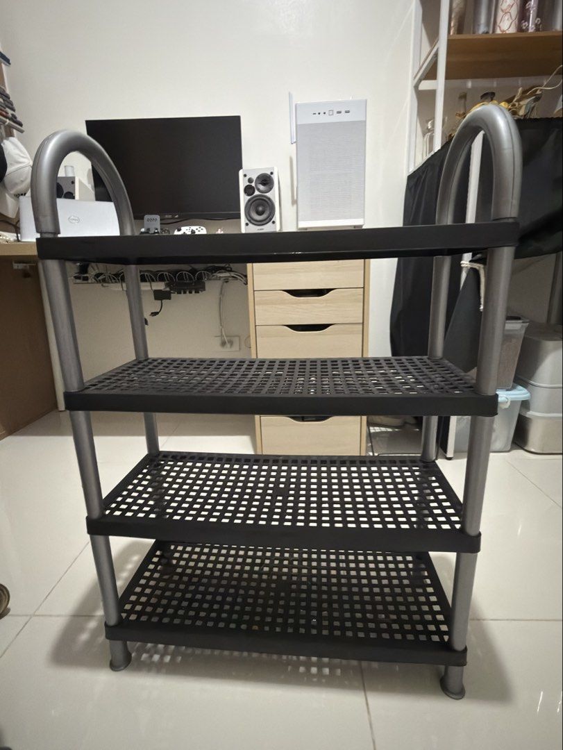 Shoe Rack 4 -layer (Category: Storage Boxes & Baskets) located in Makati City. Submitted by svnshinemarie (Listing ID 1437318018, Image 1). Description: only used for a month rfs: no enough space.