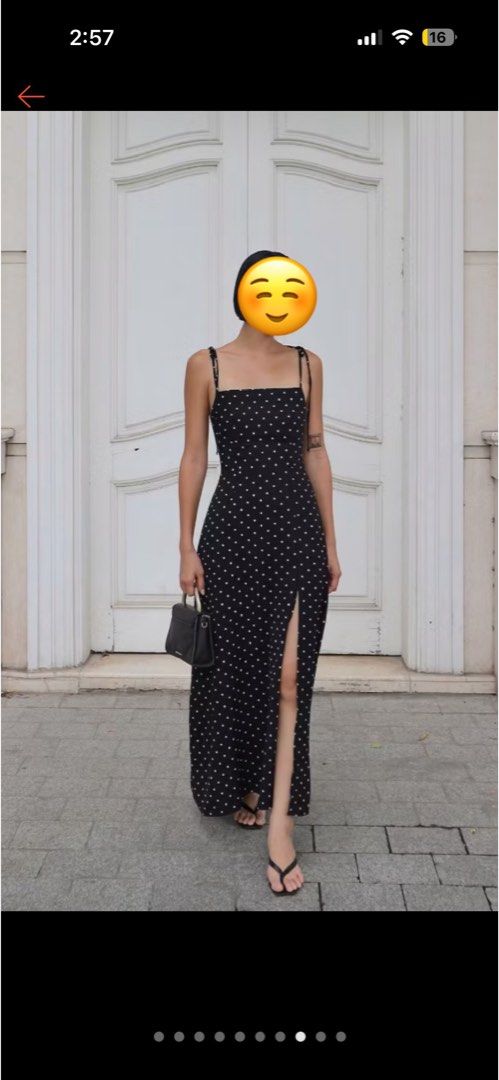Shu Shi Polka Dot Maxi Dress (Category: Dresses) located in Taguig. Submitted by fatzy24 (Listing ID 1437278531, Image 2). Description: - Shu Shi maxi dress - Polka dot design - Adjustable straps - Side slit - Size M - Made in Vietnam - Perfect for special occasions or everyday wear.