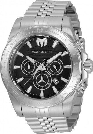 TechnoMarine TM-220142 Manta Ray Chronograph Watch (Category: Men's Watches) located in Marikina City. Submitted by thejason (Listing ID 1437376084, Image 1). Description: - TechnoMarine chronograph watch - Black dial - Silver-tone stainless steel bracelet - Features three sub-dials - Date display - Rotating bezel - Comes with original box - Model: TM-220142 - Serial: 10723.
