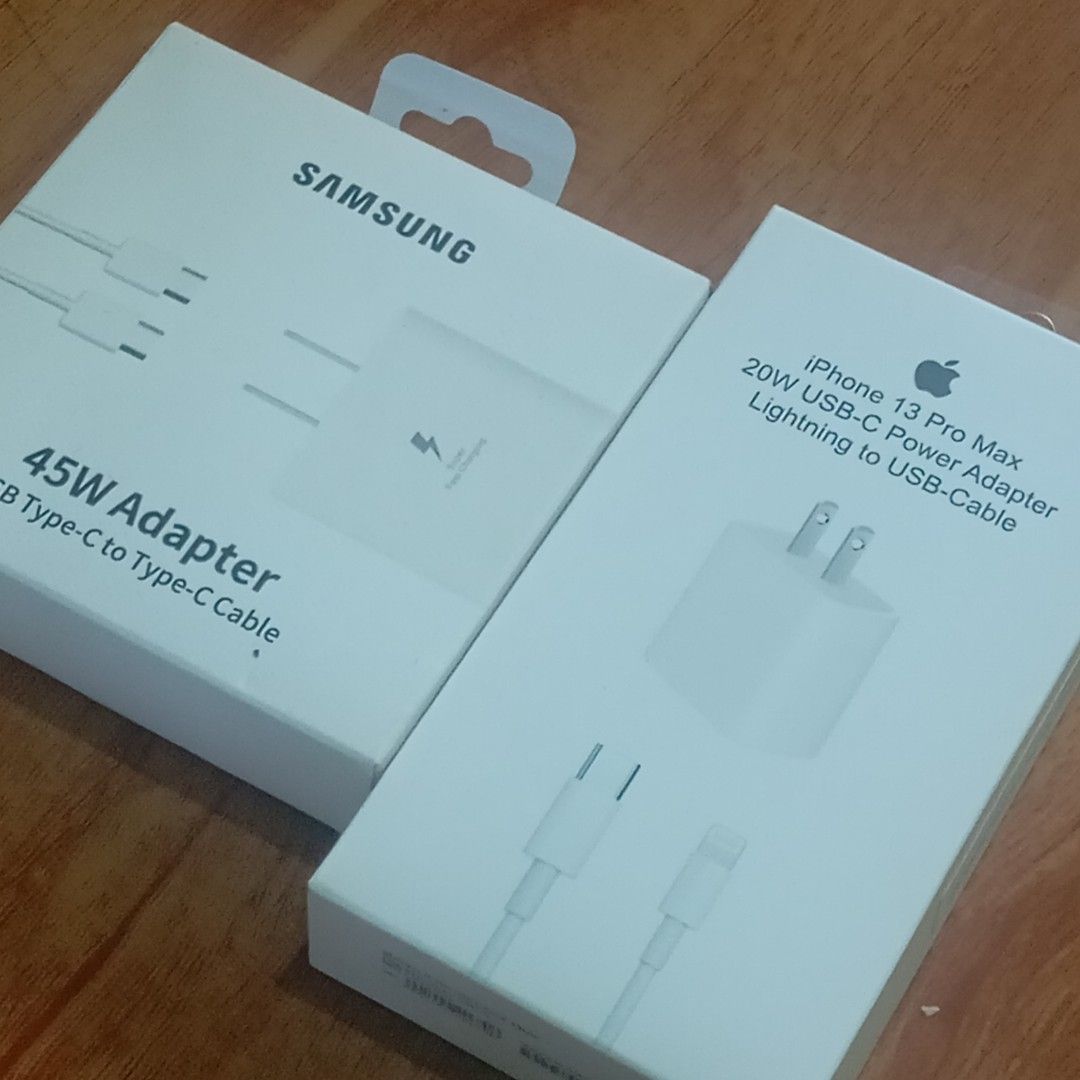 TYPE C CHARGERS 45W$AMSUNG- 20W IP (Category: Chargers & Cables) located in Paranaque City. Submitted by powerzone0517 (Listing ID 1437221849, Image 1). Description: .