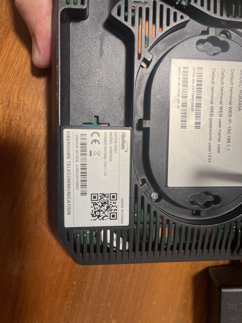 viewQwest modem, model HG6240A451551212487331844