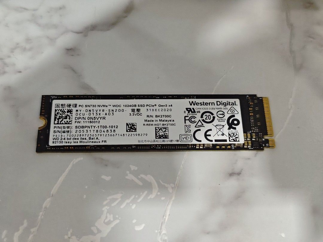 Western Digital PC SN730 NVMe SSD 1TB450937672381900800