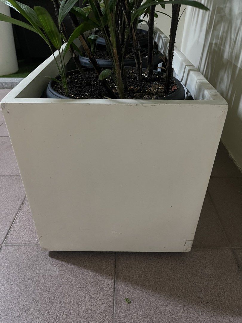White Rectangular Fibreglass Planter451147945225768962