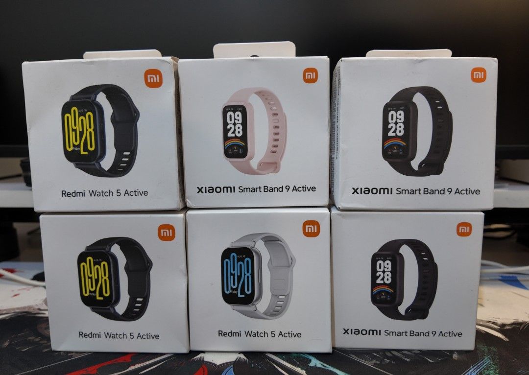 Xiaomi Smart Band 9 Active / Redmi Watch 5 Active (Category: Wearables & Smart Watches) located in Santa Cruz. Submitted by jamezxcqwer (Listing ID 1437245403, Image 1). Description: - Xiaomi Smart Band 9 Active available in Black and Pink. - Redmi Watch 5 Active available in Black and Silver. - Both smartwatches are brand new. - All units are in original packaging. active 5 - 1,500 band 9 - 1,250.