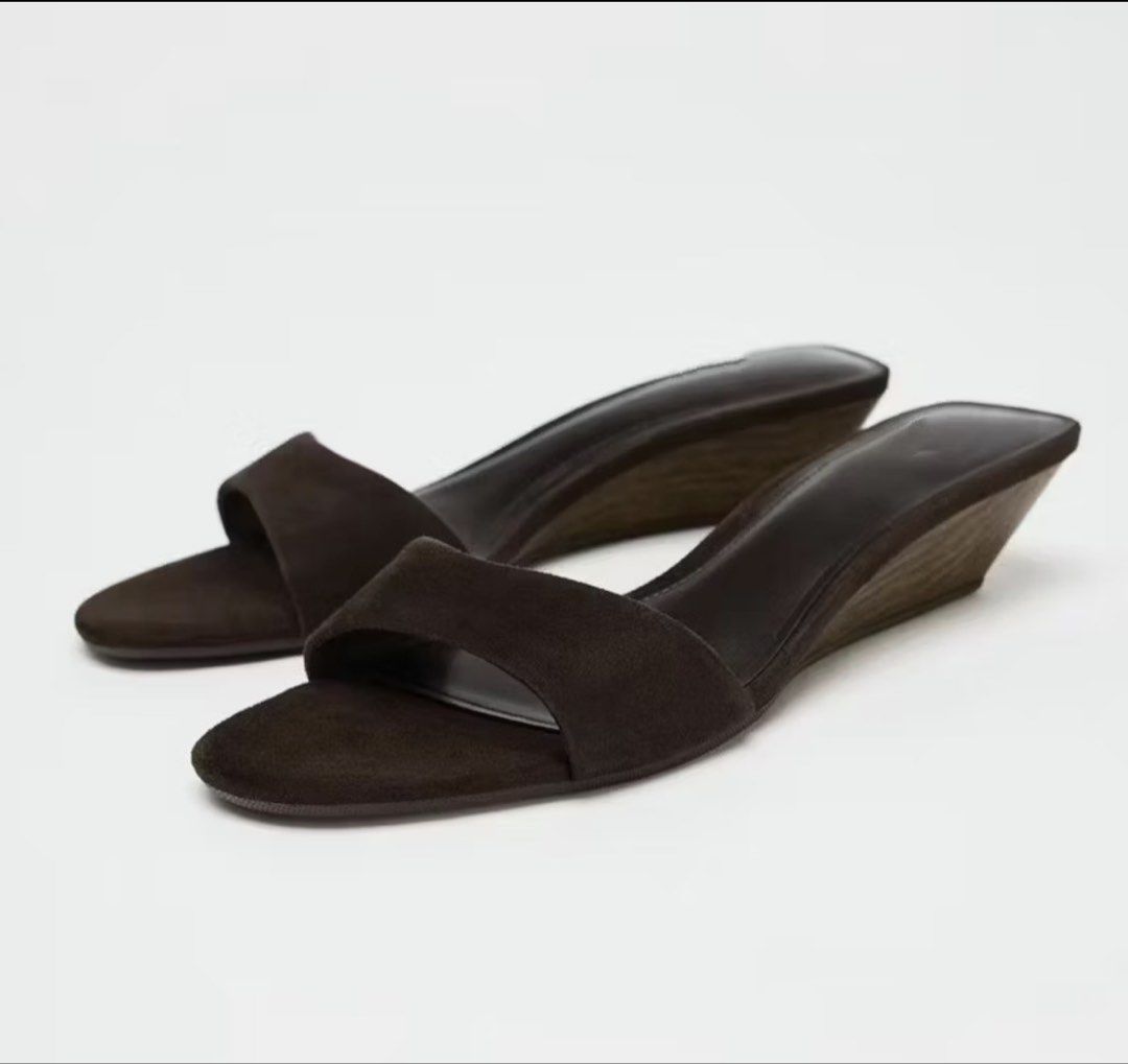 Zara Brown Suede Wedge Sandals Size 38 (Category: Sandals) located in Quezon City. Submitted by summerfind (Listing ID 1437334962, Image 1). Description: Used once only. SRP @ 2,995.