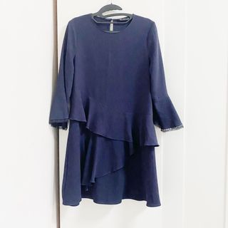 Zara strapless cut out dress navy blue, Women's Fashion, Dresses & Sets,  Dresses on Carousell