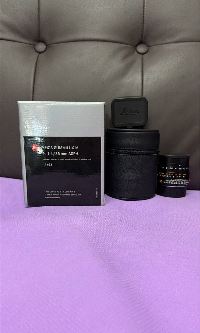 市場罕有 完美無瑕 全套有盒 Leica 35 35mm F1.4 ASPH FLE 11663 （分類：鏡頭及裝備）位於 Hong Kong。 由 sofalo 提交（商品編號 1138458484，圖片 1）。簡介： 。