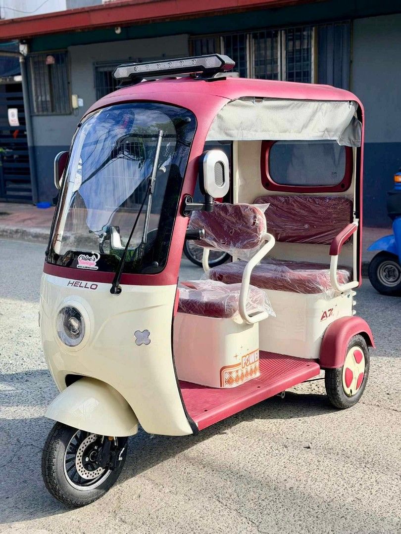 A7 v1 3 wheels ebike (Category: Home Improvement Tools & Accessories) located in Manila. Submitted by dolorchris69891 (Listing ID 1437431310, Image 1). Description: A7 v1 is here ❤️‍🔥 3wheels na fully Covered 57,000 FREE DELIVERY WITHIN METRO MANILA, BULACAN, CAVITE AND LAGUNA (Cash on delivery) ✔3-4 seaters ✔2000w ✔60v20ah ✔45-50kph ✔Automatic wiper ✔key-less Remote ✔front Discbreak ✔Alloy rim Set ✔Raincoat Cover ✔Overhead light ✔mini fan ✔Reve