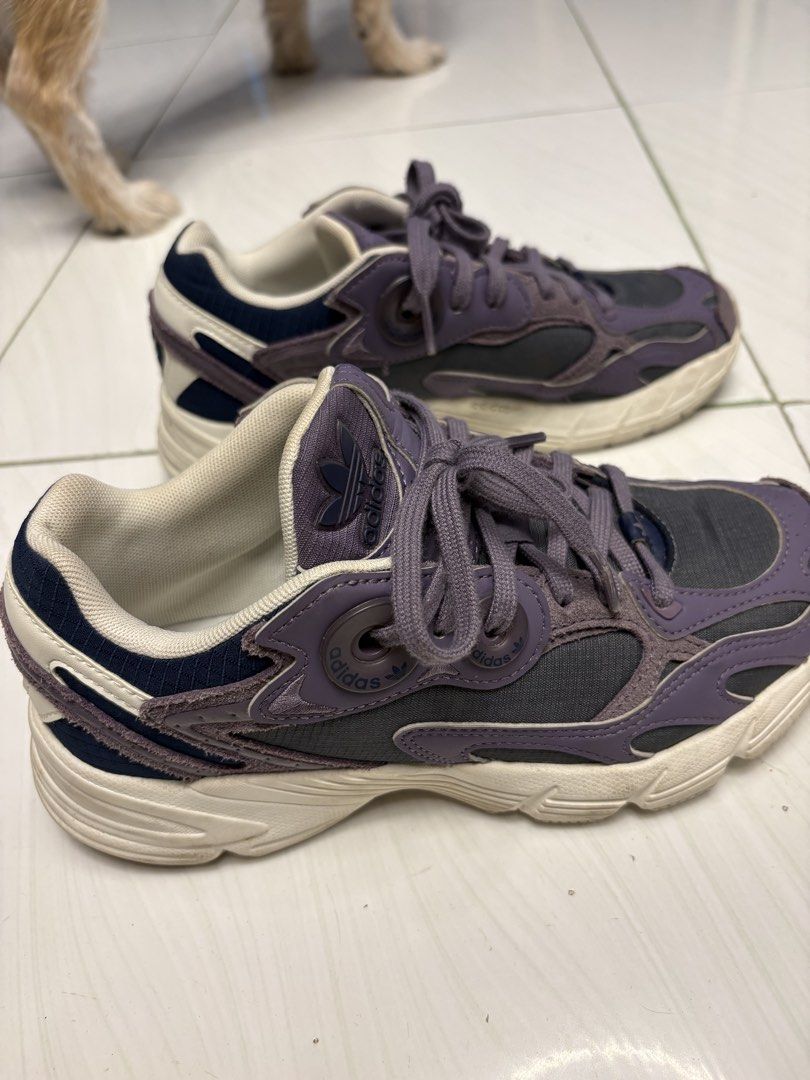 Adidas Purple Sneakers Original (Category: Sneakers) located in Imus. Submitted by s.h_aa (Listing ID 1437482426, Image 1). Description: - US 5.5 womens - Color: Purple and Navy - Used less than 10 times. Just needs cleaning - bought for 5k in adidas outlet store - slightly negotiable.