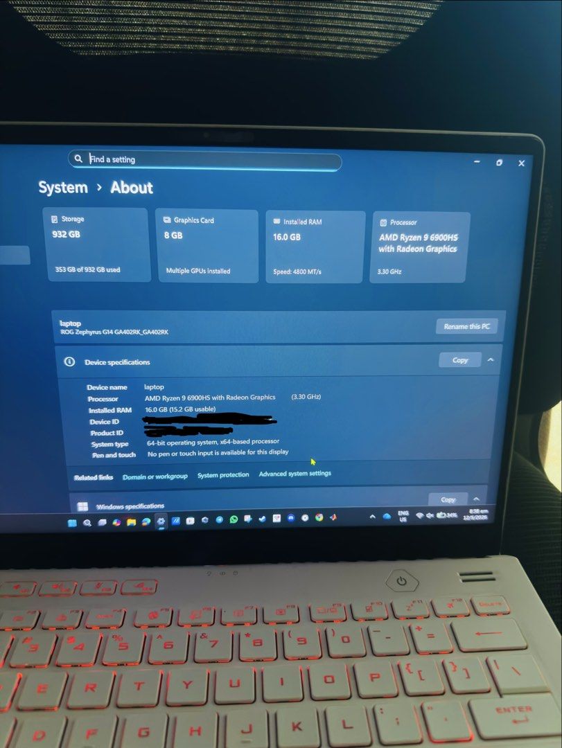 ASUS ROG Zephyrus G14 (GA402RK)451892396216166401