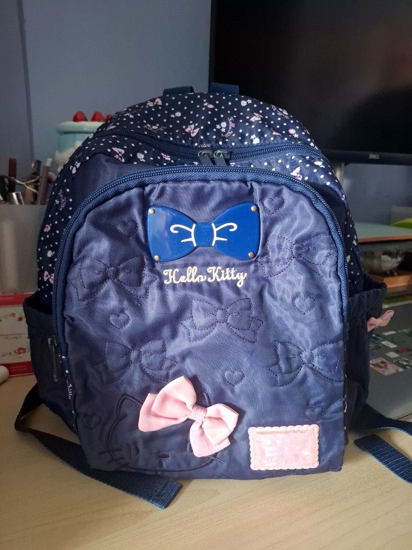 Authentic HELLO KITTY Backpack Bag SANRIO (Category: Diaper Bags & Wetbags) located in Quezon City. Submitted by an.marie (Listing ID 1332950727, Image 2). Description: Original HK Very nice backpack washable. barely used 8/10 condition There are no noticeable scratches or stains. It can be used by children from preschool age to elementary school age..