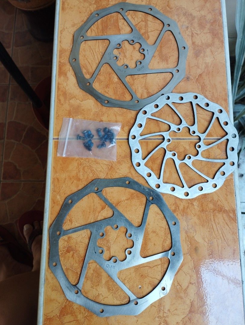 Avid Rotors (Category: Bicycles) located in San Fernando. Submitted by nerosales (Listing ID 1437459336, Image 1). Description: Avid - 185mm, Bolt type (2 pcs) 650 pesos for the PAIR Magura - SOLD SOLD Halos bago pa ang mga rotors. SM City Pampanga Shipping: J&T Payment: Gcash NO COD / NO COP.