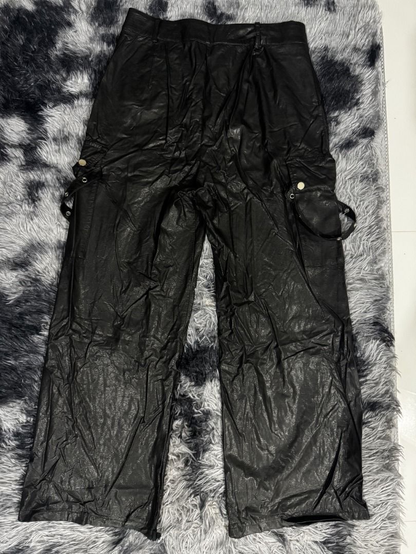 Black Faux Leather Cargo Pants (Category: Other Bottoms) located in Puerto Princesa. Submitted by 22B_Garments (Listing ID 1437456969, Image 3). Description: LENGTH: 38.5 WAIST: 30 RISE: 13.5 TRIPP NYC HOT TOPIC Tornado Mart 14th Addiction Roen ifsixwasnine Y2K Visual Kei VKEI Semantic Design In The Attic Vuja De cmmawear PAF Post Archive Faction Julius Julius7.