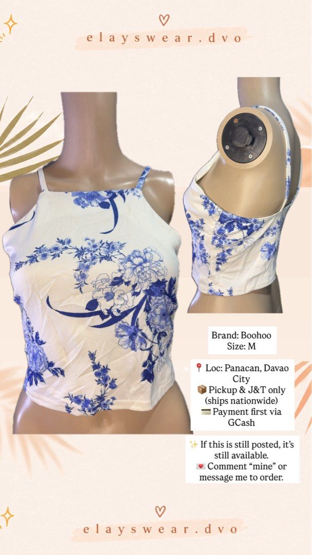 Boohoo Floral Top - Size M (Category: Blouses) located in Davao. Submitted by elizzadiac (Listing ID 1437481125, Image 1). Description: - Boohoo floral print top - Size: M - Available for pickup - Shipping: J&T nationwide - Payment: GCash - Message to order if interested..