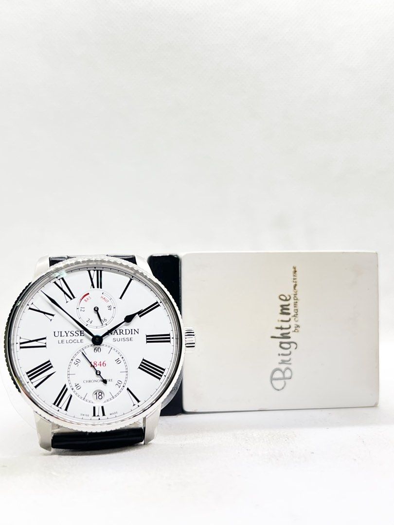 Brand New Ulysse Nardin Marine Torpilleur 1183-310/40 White Dial Automatic Steel Casing Leather ( Mar 26 ) (Category: Watches) located in Singapore. Submitted by brightime (Listing ID 1437544425, Image 3). Description: Brand New Ulysse Nardin Marine Torpilleur 1183-310/40 White Dial Automatic Steel Casing Leather ( Mar 26 ) ** Brand New ** Model : 1183-310/40 Also known as : Marine Torpilleur Case size : 42mm Dial : White Dial With Black Roman Nu
