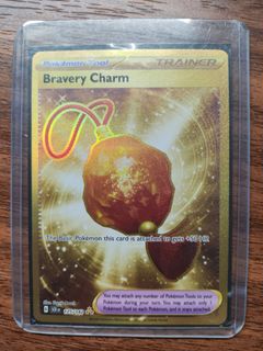 bravery charm pokemon card Bravery Charm Gold Card Stellar Crown 175/142, NM Pokemon Card main image 1