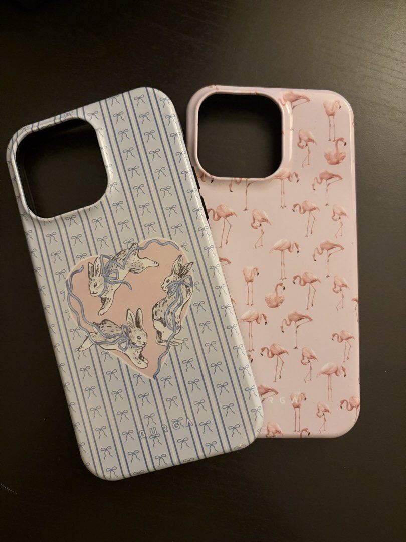 Burga Phone cases (iPhone 14 pro max) (Category: Cases & Sleeves) located in Las Pinas. Submitted by jeime (Listing ID 1437563495, Image 1). Description: - Burga Phone Cases - Available Designs: Bunny and Flamingo (Bunny sold!) Only Pink flamingo left - Stylish and Protective - Adds personality to your phone - 1500 each! (Price negotiable).
