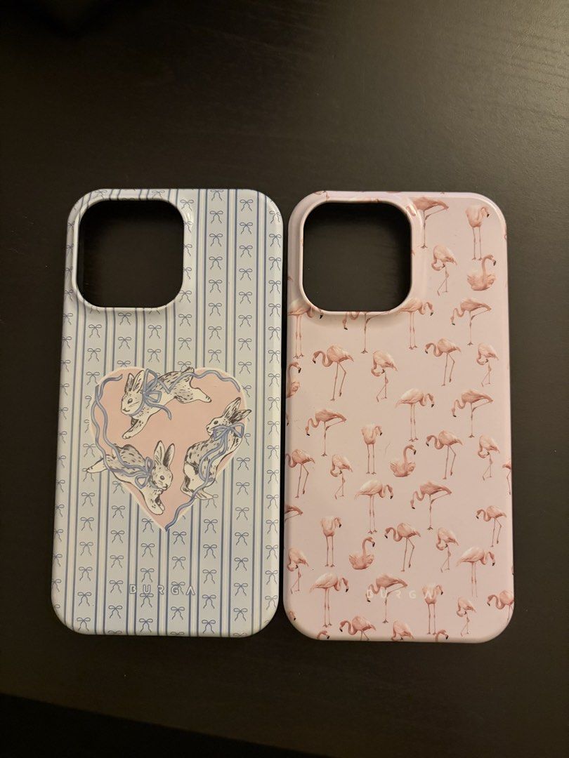 Burga Phone cases (iPhone 14 pro max) (Category: Cases & Sleeves) located in Las Pinas. Submitted by jeime (Listing ID 1437563495, Image 2). Description: - Burga Phone Cases - Available Designs: Bunny and Flamingo (Bunny sold!) Only Pink flamingo left - Stylish and Protective - Adds personality to your phone - 1500 each! (Price negotiable).