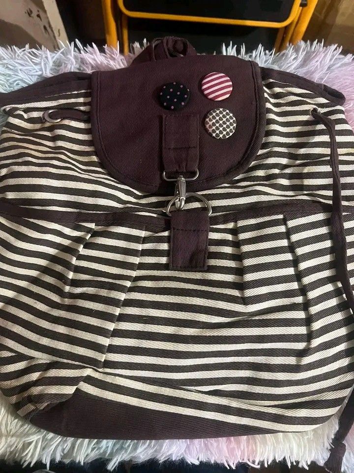 Canvass backpack (Category: Backpacks) located in Marikina City. Submitted by ms.crybabe (Listing ID 1437433256, Image 1). Description: Canvass backpack ✅ Sale sale at 270‼️‼️.