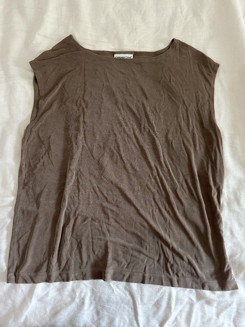 Coldwater Creek Brown off shoulder, draping top (Category: Blouses) located in Mandaluyong City. Submitted by slickestb (Listing ID 1437453408, Image 2). Description: - Coldwater Creek top - Features a boat neck - Short sleeves - Solid brown color - Made from soft, comfortable fabric - Ideal for casual wear - small - medium.