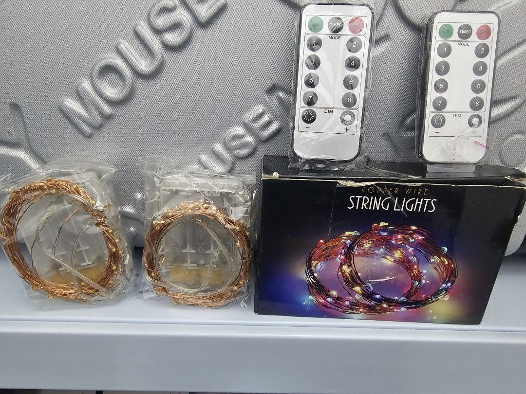Copper Wire String Lights (Category: Lighting) located in Singapore. Submitted by obachan (Listing ID 1437570053, Image 2). Description: - New copper wire string lights - Multi-colored - Ideal for decoration - Creates a warm and cozy atmosphere.
