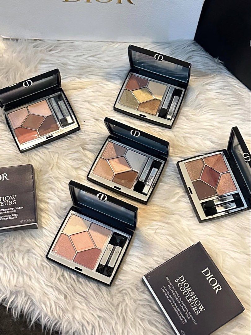 Dior Diorshow 5 Couleurs Eyeshadow Palette (Category: Makeup) located in Manila. Submitted by thegwpco (Listing ID 1437504998, Image 2). Description: - Authentic Dior Diorshow 5 Couleurs eyeshadow palettes - Each palette includes five complementary shades - Comes with applicators and original packaging - Available in various color combinations - Features the Dior logo on packaging and palettes - Black boxes with silver lettering .
