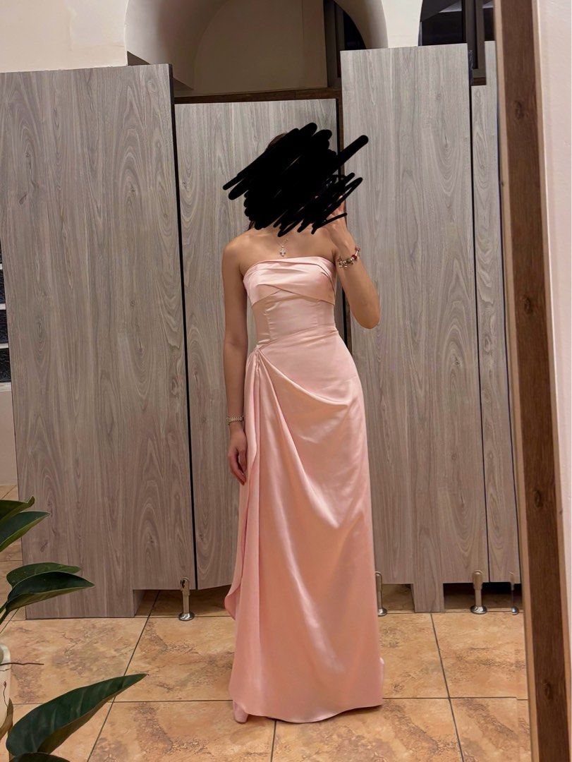 FOR RENT: Custom Silk Pink Gown (Category: Dresses) located in Pasig City. Submitted by col_m (Listing ID 1437435545, Image 1). Description: CUSTOM SILK PINK STRAPLESS GOWN Amazing quality :) Perfect for wedding guests Had this custom made for Php16k - Pink strapless maxi dress - Draped front design - Floor-length hemline - Fitted bodice - Made from smooth, satin-like fabric Size XS Bust 31-32 Waist 25-26 Php 2,000 to rent for 3 days (+200 for ea