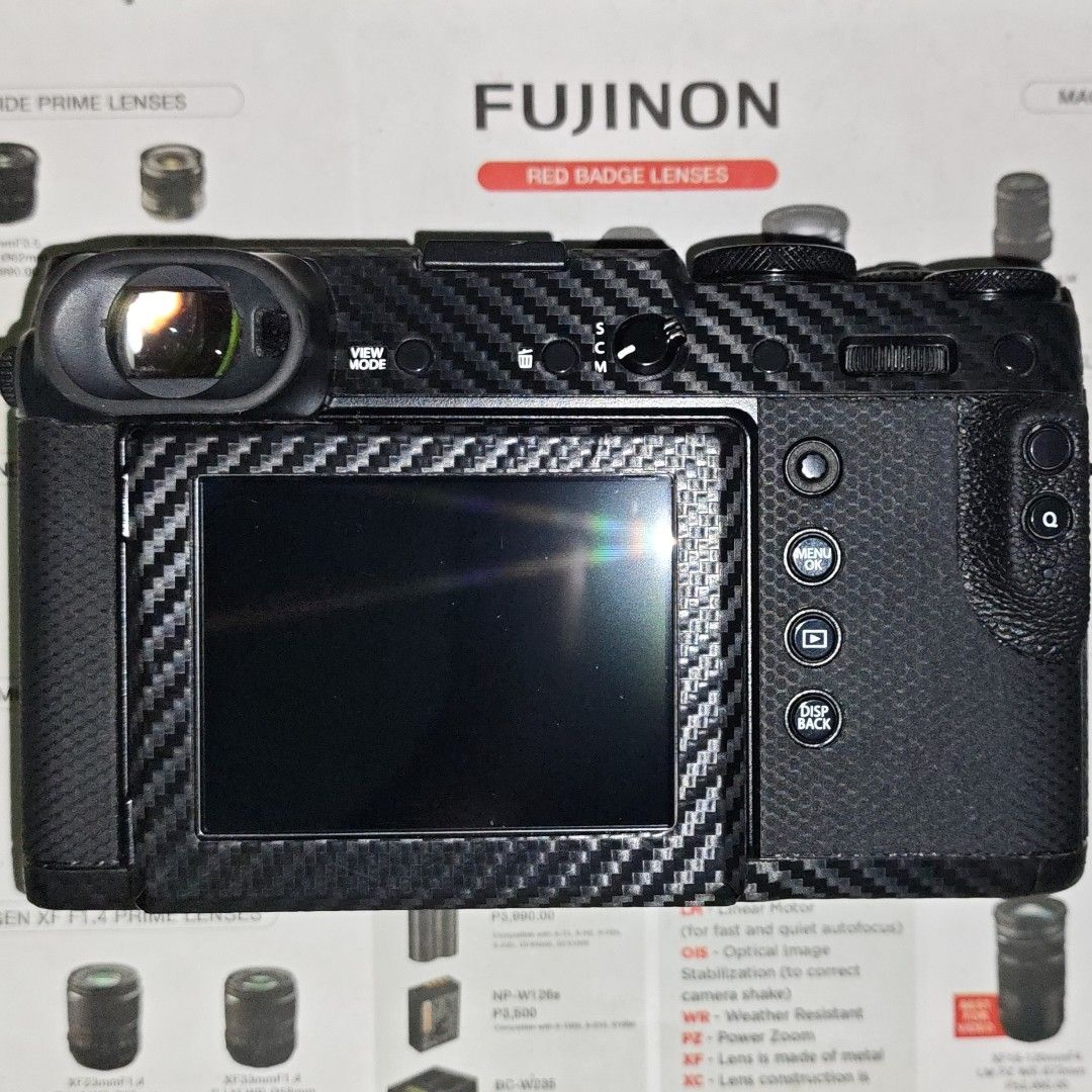 Fujifilm GFX 50R Mirrorless Camera (Category: Cameras) located in Pasig City. Submitted by boldtree.96d037 (Listing ID 1437417316, Image 2). Description: Please take time to read Used condition With protective wrap HONEST ISSUE: small hairline dust that affects output, not noticable below F5.6 apertures (but can remove via editing) INCLUSIONS: Unit only 3 batteries (1 - original, 2 - 3rd-party) Charger included (wasabi 2-bay) Body cap Interesting