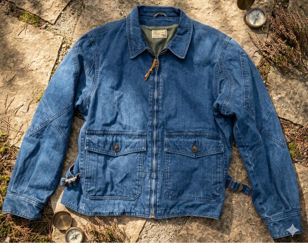 Graph Zero Jacket (Category: Coats, Jackets and Outerwear) located in Kuala Lumpur. Submitted by mohd5357 (Listing ID 1437423634, Image 1). Description: - Graph zero model A-2 Air Force Jacket from the Japanese. It is a modern, indigo-dyed take on the classic military flight jacket, specifically crafted from heavy 11-ounce Japanese denim - condition 9/10, one wash - The jacket is distinguished by its full-zip front with a leather pull tab, large 
