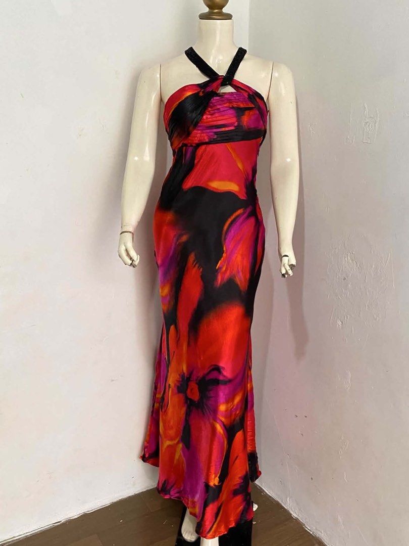 Hailey Logan Floral Maxi Dress (Category: Evening dresses & gowns) located in Cebu City. Submitted by hotchkisscebu (Listing ID 1437455706, Image 1). Description: - Hailey Logan maxi dress - Vibrant floral print (red, pink, black) - Halter neckline with sequin straps - Size: xs - Perfect for special occasions 4K+ on etsy.