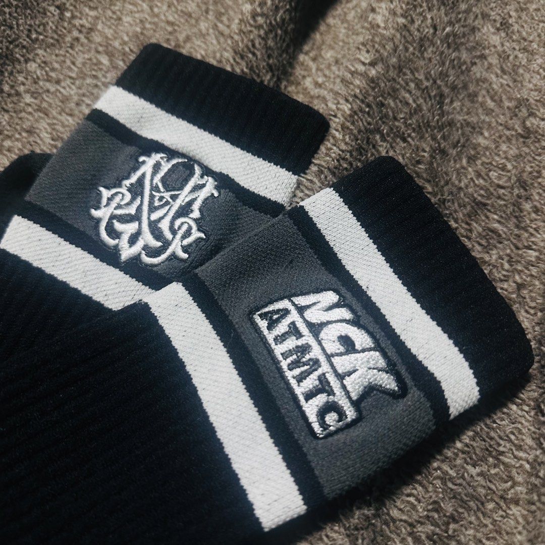 Highminds x Nick Automatic Socks (Category: Socks) located in Manila. Submitted by eestuophedhuoahko (Listing ID 1437444715, Image 1). Description: - Black socks - White and gray accents - NCK ATMTC & HIGHMINDS logo and monogram - Ribbed cuffs for secure fit - Perfect for everyday use.