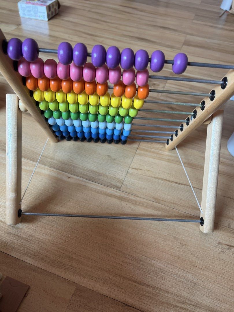 Ikea Wooden Rainbow Abacus (Category: Educational & Learning Toys) located in Quezon. Submitted by smallville.ph (Listing ID 1437459283, Image 2). Description: 400 pesos only Good quality #ikea #abacus #montessori #montessoriph - Colorful wooden abacus - Perfect for teaching basic math skills - Features vibrant, multi-colored beads - Sturdy wooden frame - Encourages counting and number recognition - Ideal educational toy for young children.