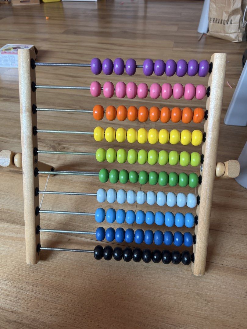 Ikea Wooden Rainbow Abacus (Category: Educational & Learning Toys) located in Quezon. Submitted by smallville.ph (Listing ID 1437459283, Image 1). Description: 400 pesos only Good quality #ikea #abacus #montessori #montessoriph - Colorful wooden abacus - Perfect for teaching basic math skills - Features vibrant, multi-colored beads - Sturdy wooden frame - Encourages counting and number recognition - Ideal educational toy for young children.